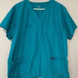 Dagacci Teal/Aqua Scrub Top, Size L